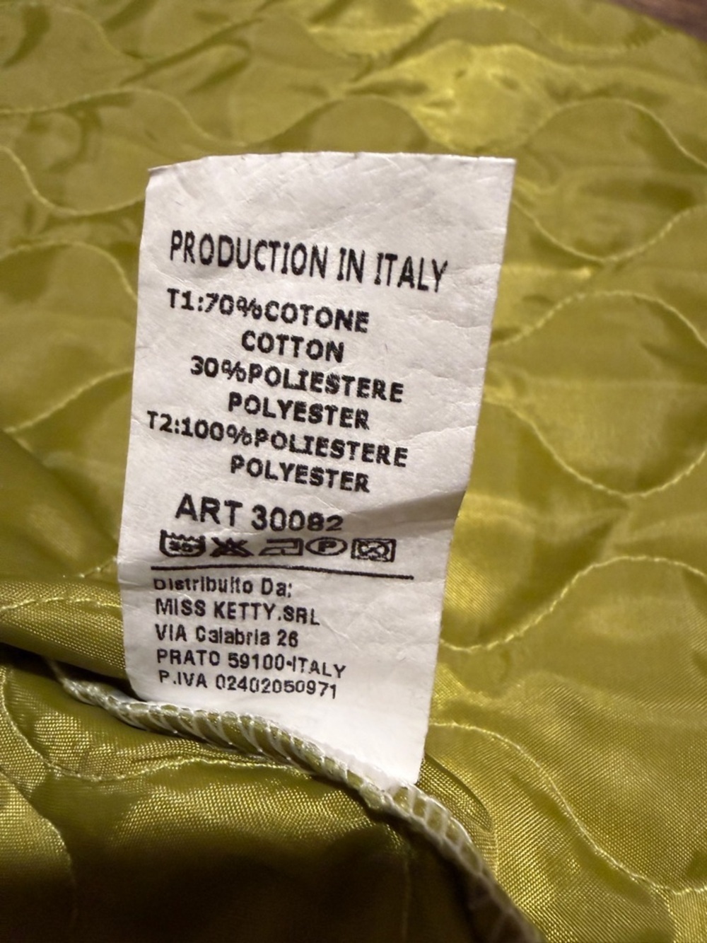 NWOT Italian Boutique Quilted Gingham Vest - Green - Siena Italy - Picture 7 of 7